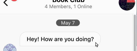 Reaction icons staggering in with bounce effect